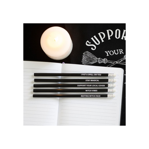 The Coven Club Set of 5 Witchy Pencils The Coven Club Set of 5 Witchy Pencils