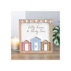 Salty Kisses 3D Shell Beach Hut Plaque Salty Kisses 3D Shell Beach Hut Plaque