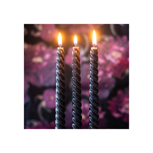 Set of 3 Dark Romance Twist Taper Candles Set of 3 Dark Romance Twist Taper Candles
