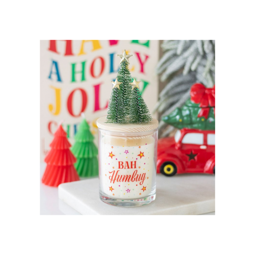 Bah Humbug Orange & Clove Glass Candle with Tree Bah Humbug Orange & Clove Glass Candle with Tree