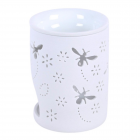 White Bee and Flower Cut Out Oil Burner and Wax Warmer White Bee and Flower Cut Out Oil Burner and Wax Warmer