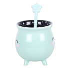 Mint Green Cauldron Mug with Wand Stirrer Mint Green Cauldron Mug with Wand Stirrer