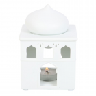 Off White Mosque Oil Burner and Incense Cone Holder