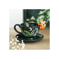 Green Forest Teacup with Fox Green Forest Teacup with Fox