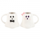 Mr and Mrs Boo Ghost Shaped Mug Set Mr and Mrs Boo Ghost Shaped Mug Set