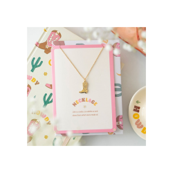 Cowboy Boot Necklace on Greeting Card Cowboy Boot Necklace on Greeting Card