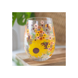 Bee Radiant Print Stemless Glass Bee Radiant Print Stemless Glass