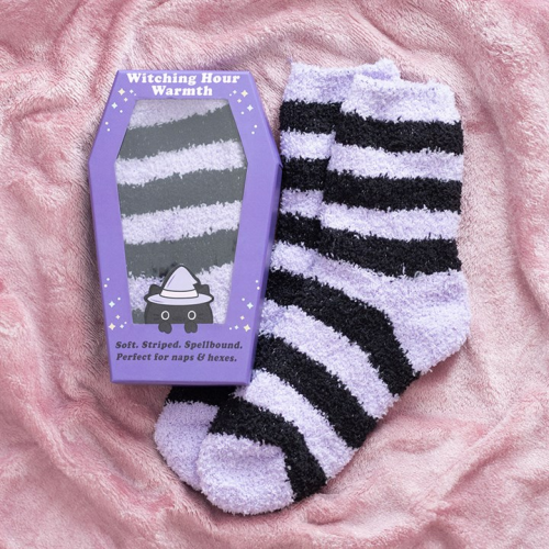 Pastel Purple Striped Socks in Coffin Gift Box Pastel Purple Striped Socks in Coffin Gift Box