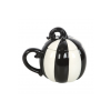 Black and White Striped Pumpkin Lidded Mug