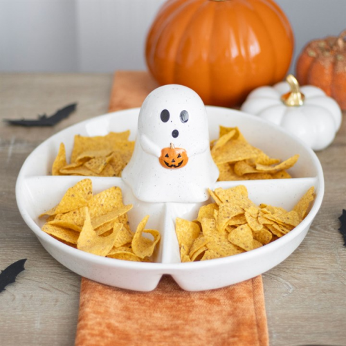 Ghost Chip & Dip Snack Dish Ghost Chip & Dip Snack Dish