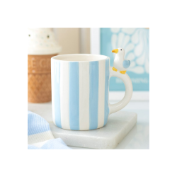 Striped Mug with Seagull Striped Mug with Seagull