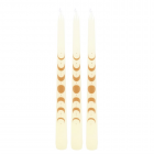 Set of 3 Off White Moon Phases Taper Dinner Candles Set of 3 Off White Moon Phases Taper Dinner Candles