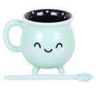 Mint Green Cauldron Mug with Wand Stirrer Mint Green Cauldron Mug with Wand Stirrer
