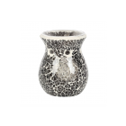 Small Gunmetal Grey Crackle Oil Burner and Wax Warmer