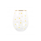 All Over Daisy Print Stemless Wine Glass
