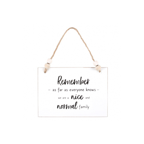 Nice And Normal Family Hanging Sign