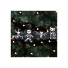 Set of 4 Black Creepy Skeleton Cookie Ornaments 