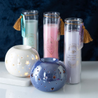 Mystic Rose Tube Candle with Rose Quartz Crystals Mystic Rose Tube Candle with Rose Quartz Crystals