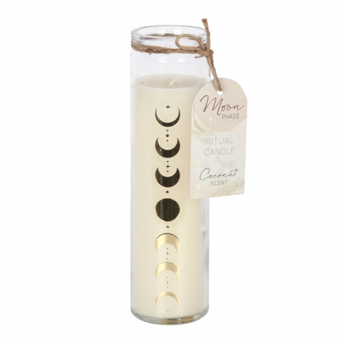 Coconut Moon Phase Candle in Glass Tube Coconut Moon Phase Candle in Glass Tube