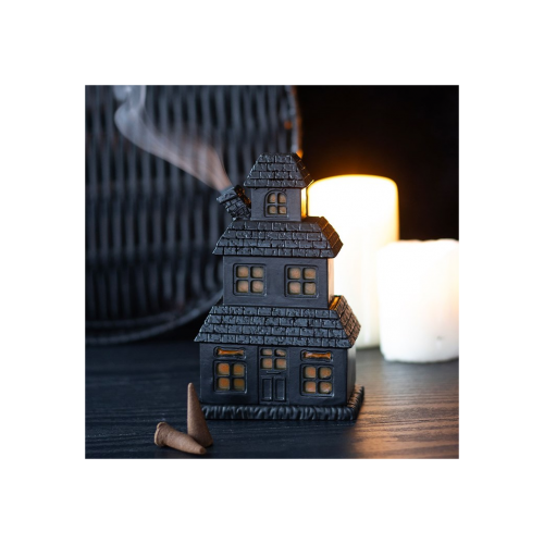 Black Haunted House Incense Cone Holder Black Haunted House Incense Cone Holder