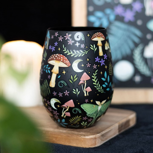 Dark Forest Print Stemless Glass Dark Forest Print Stemless Glass