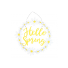 Hello Spring Hanging Daisy Wreath Decoration