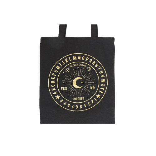 Black and Gold Talking Board Polycotton Tote Bag Black and Gold Talking Board Polycotton Tote Bag