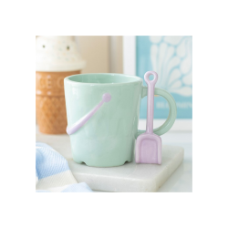 Pastel Bucket Mug with Spade Spoon Pastel Bucket Mug with Spade Spoon