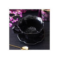 Black Rose Teacup and Saucer Black Rose Teacup and Saucer