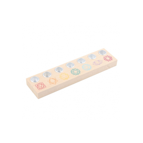 Seven Chakras Wooden Energy Candle Holder Seven Chakras Wooden Energy Candle Holder