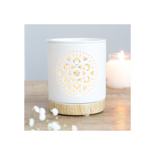 White Mandala Cut Out Oil Burner White Mandala Cut Out Oil Burner