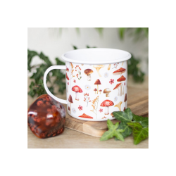All Over Mushroom Print Enamel Mug All Over Mushroom Print Enamel Mug