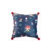 35cm Square Gnome Print Cushion with Pom Poms 35cm Square Gnome Print Cushion with Pom Poms