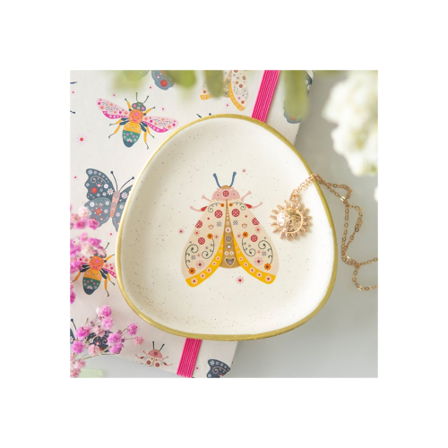 Floral Moth Trinket Dish Floral Moth Trinket Dish