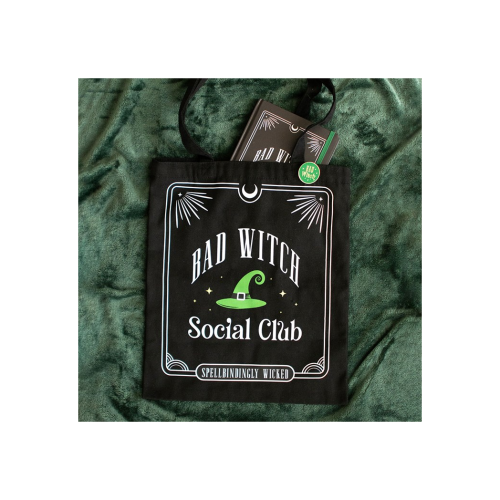 Bad Witch Social Club Polycotton Tote Bag with Pin Badge Bad Witch Social Club Polycotton Tote Bag with Pin Badge