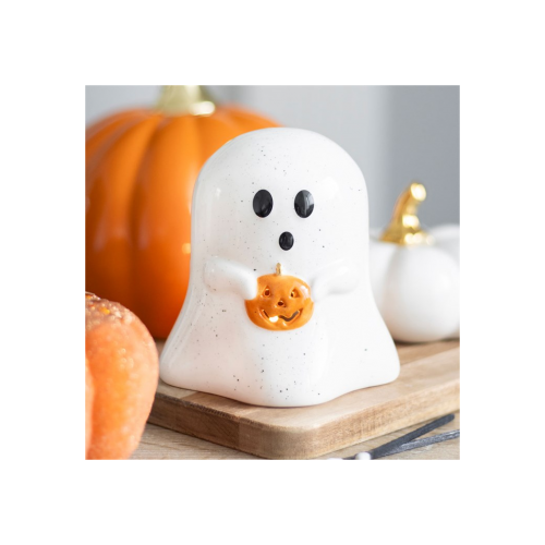 Ghost Shaped Tealight Candle Holder with Pumpkin Ghost Shaped Tealight Candle Holder with Pumpkin