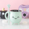Mint Green Cauldron Mug with Wand Stirrer Mint Green Cauldron Mug with Wand Stirrer