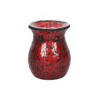 Large Red Crackle Glass Oil Burner and Wax Warmer