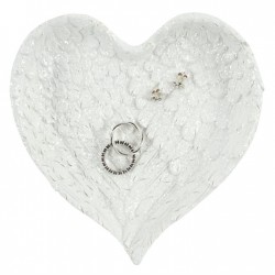 Glitter Heart Shaped Angel Wing Trinket Dish Glitter Heart Shaped Angel Wing Trinket Dish