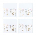 Floral Glass Coaster Set