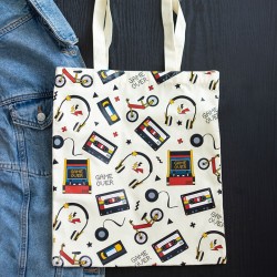 Retro 80s Print Polycotton Tote Bag Retro 80s Print Polycotton Tote Bag