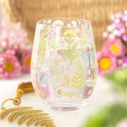 Luna Bloom Floral Print Stemless Glass Luna Bloom Floral Print Stemless Glass