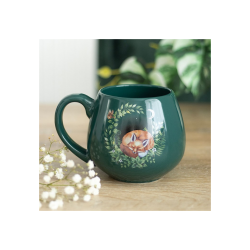 Green Sleeping Fox Rounded Mug Green Sleeping Fox Rounded Mug