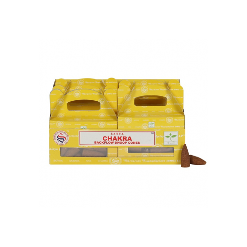 Set of 6 Packets of Chakra Backflow Dhoop Cones by Satya Set of 6 Packets of Chakra Backflow Dhoop Cones by Satya