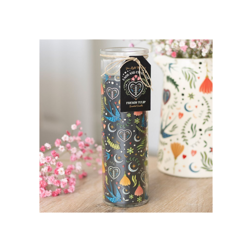 Midnight Bloom Print French Tulip Tube Candle Midnight Bloom Print French Tulip Tube Candle