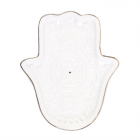 White Hand of Hamsa Incense Holder and Trinket Dish White Hand of Hamsa Incense Holder and Trinket Dish