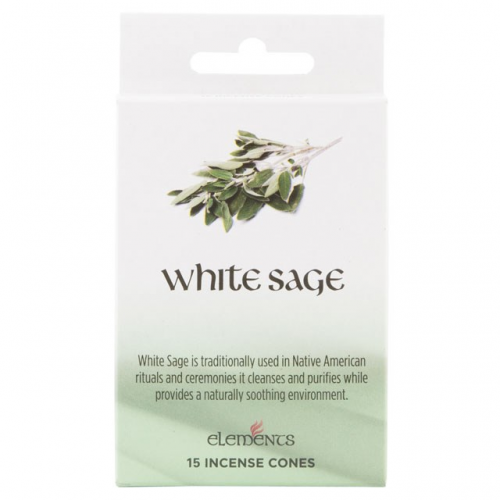Set of 12 Packets of Elements White Sage Incense Cones Set of 12 Packets of Elements White Sage Incense Cones