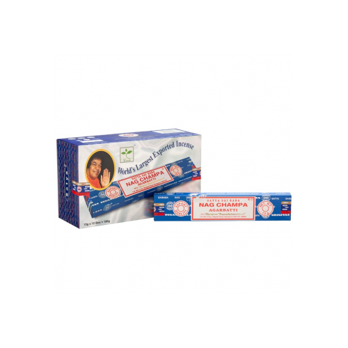 Set of 12 Packets of Nagchampa Incense Sticks by Satya Set of 12 Packets of Nagchampa Incense Sticks by Satya