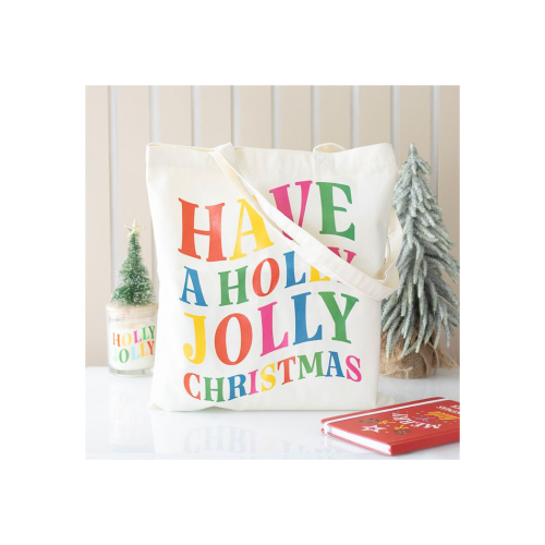 Holly Jolly Christmas Polyester Tote Bag Holly Jolly Christmas Polyester Tote Bag