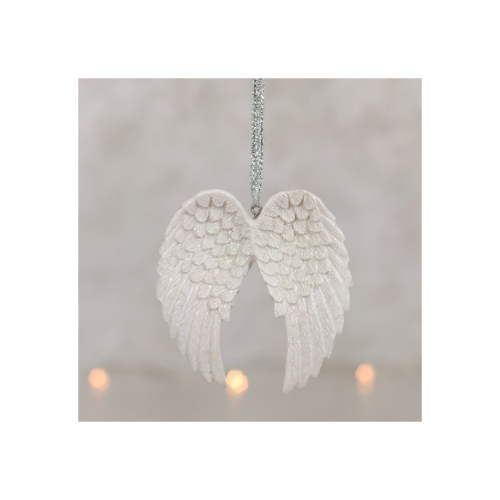 Double Glitter Angel Wing Hanging Decoration